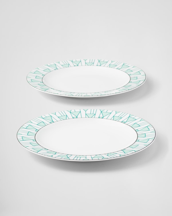 Set of two porcelain dinner plates - Vienna Green Set of two porcelain dinner plates - Vienna Green