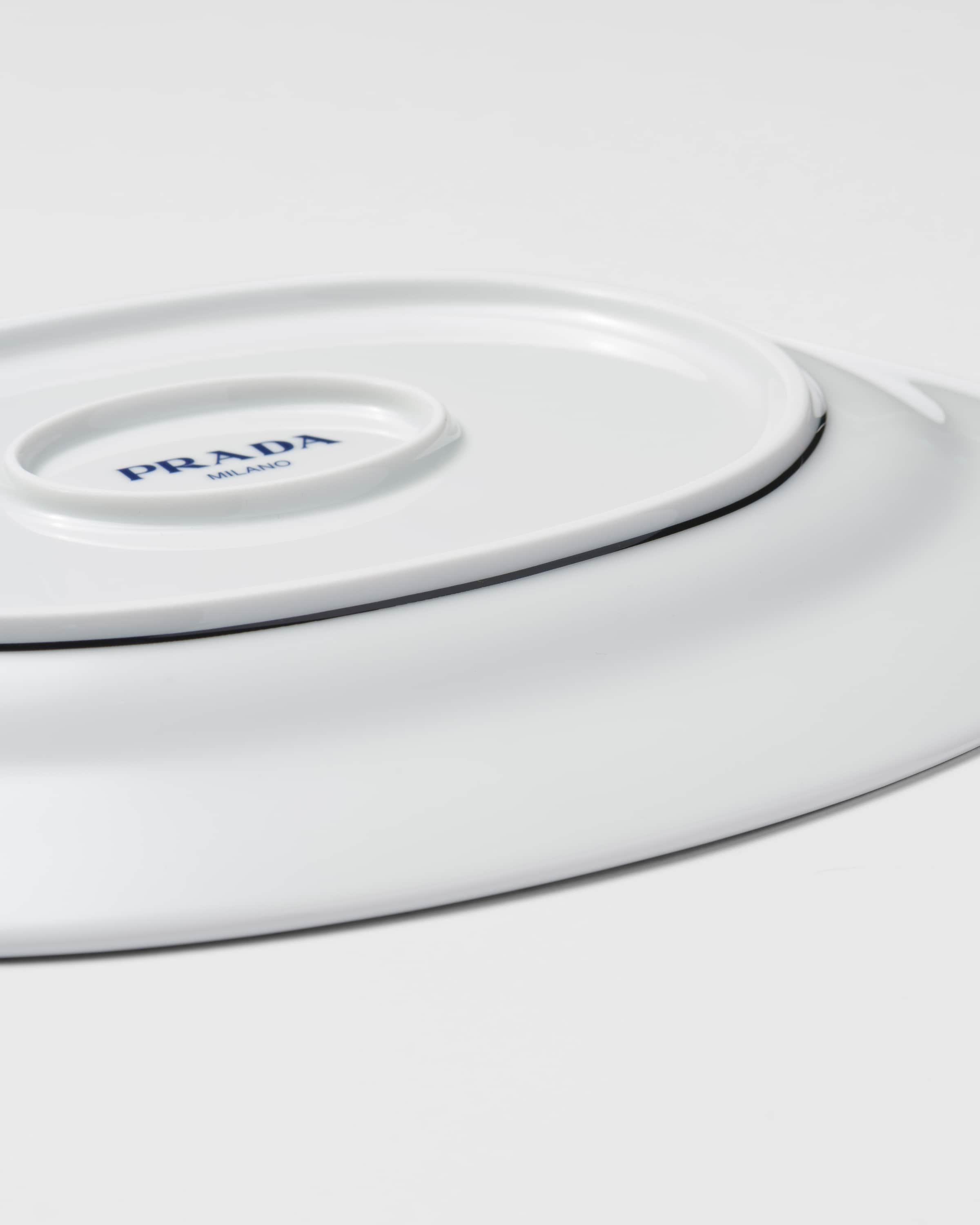 ホワイト/ブラック スモール ポーセリン サービングプレート