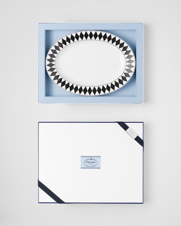 Medium porcelain serving plate - Checkerboard Medium porcelain serving plate - Checkerboard