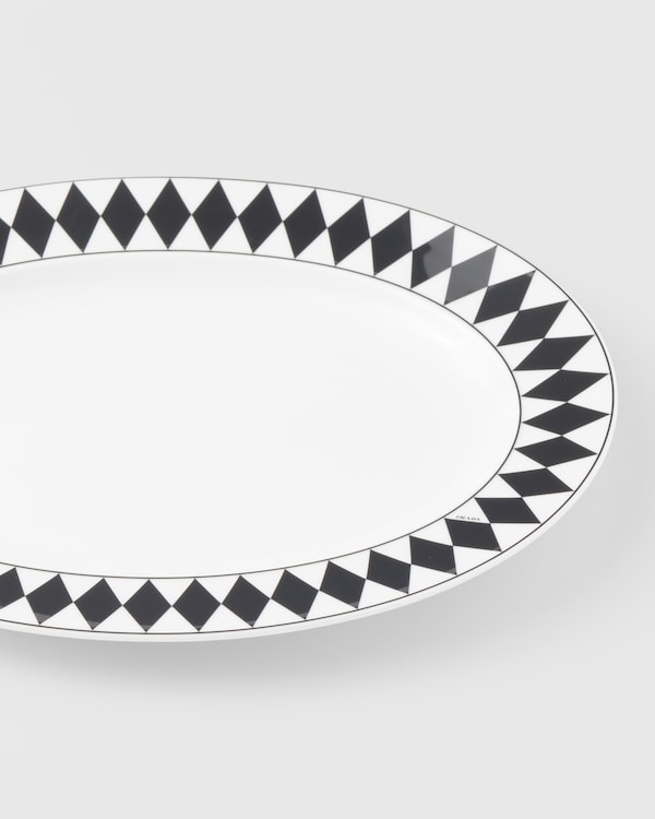 Medium porcelain serving plate - Checkerboard Medium porcelain serving plate - Checkerboard