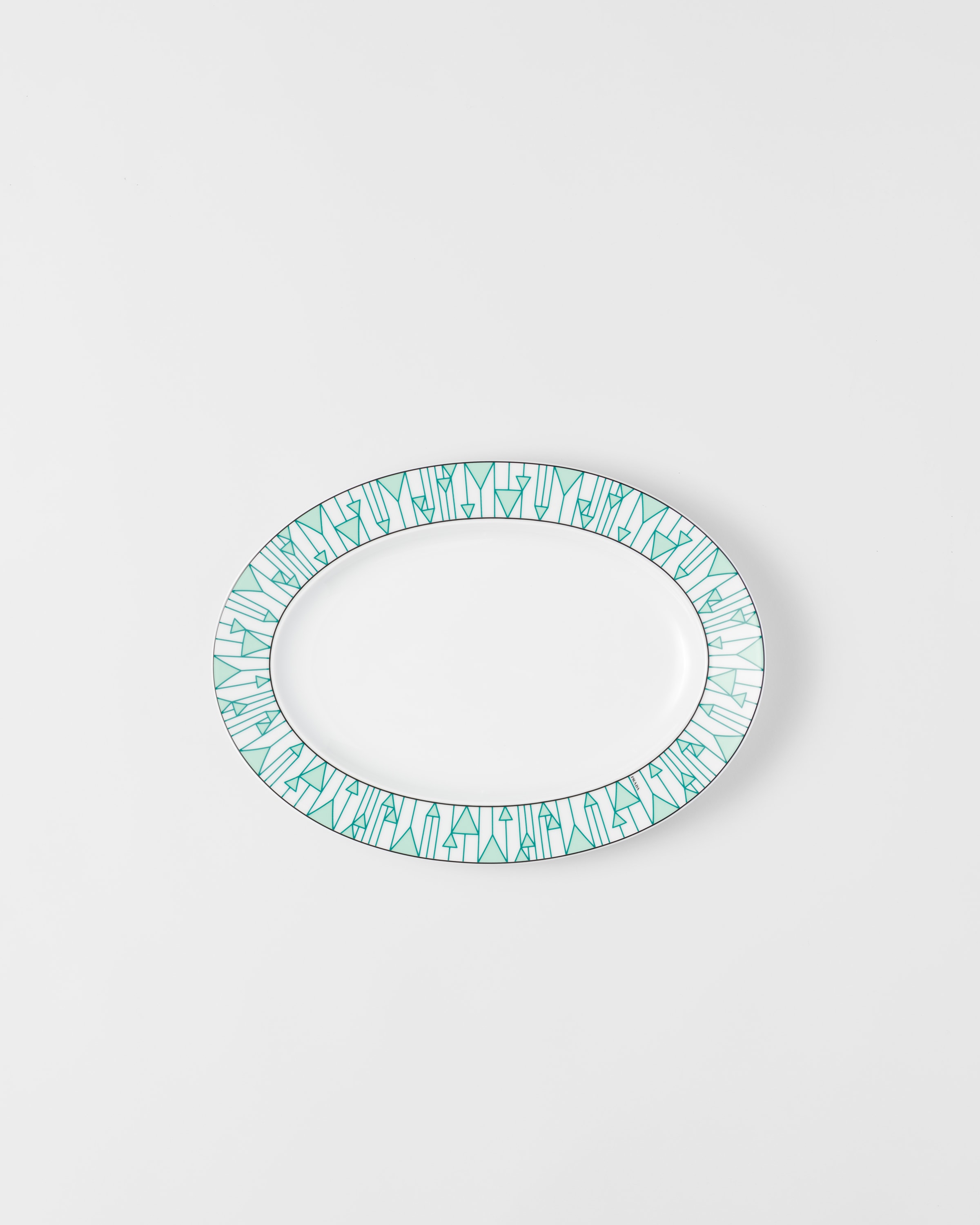 Prada Medium Porcelain Serving Plate - Vienna Green