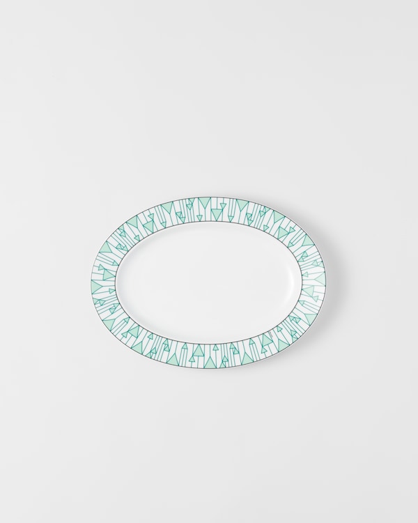 Medium porcelain serving plate - Vienna Green Medium porcelain serving plate - Vienna Green