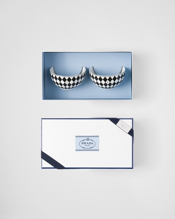 Lot de deux bols à riz ou céréales en porcelaine – Checkerboard Lot de deux bols à riz ou céréales en porcelaine – Checkerboard