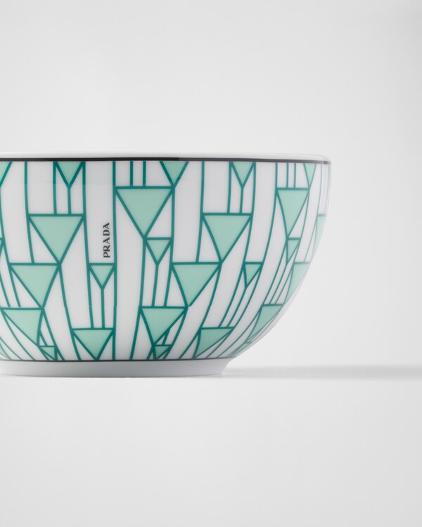 Set of two porcelain rice or cereal bowls - Vienna Green Set of two porcelain rice or cereal bowls - Vienna Green