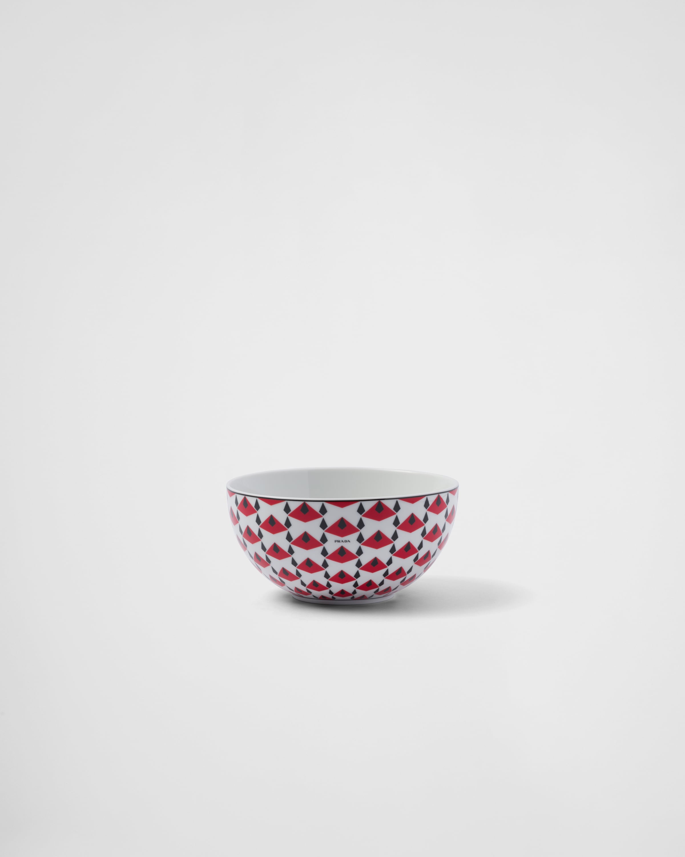 Black/red Set of two porcelain soup bowls - Vienna Red | PRADA