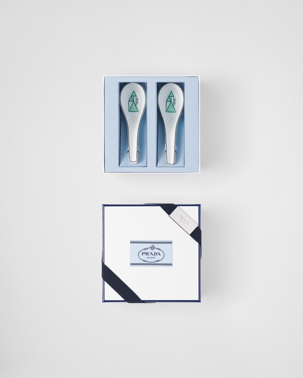 Set di due cucchiai in porcellana - Vienna Green Set di due cucchiai in porcellana - Vienna Green