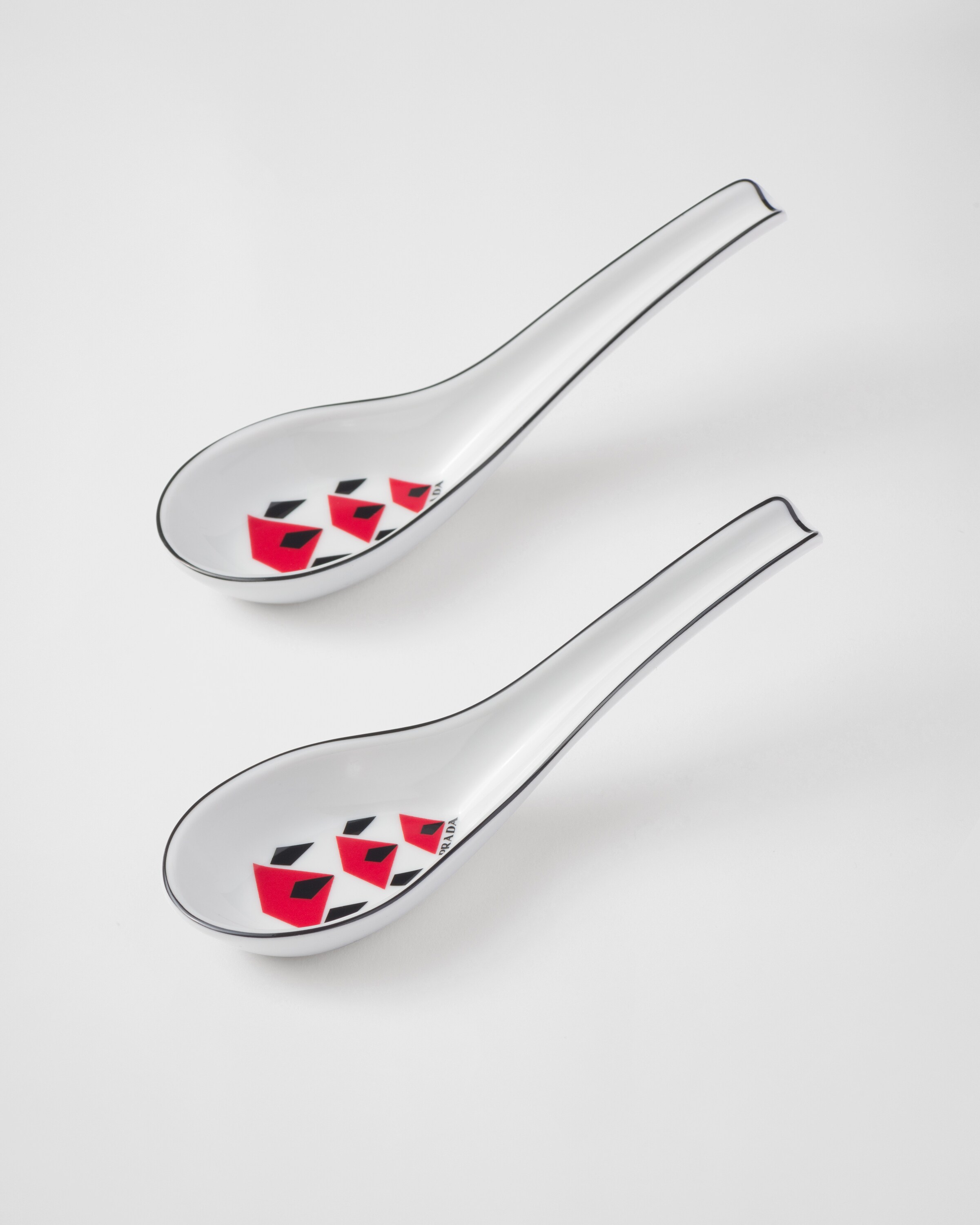 Black red Set of two porcelain spoons Vienna Red PRADA