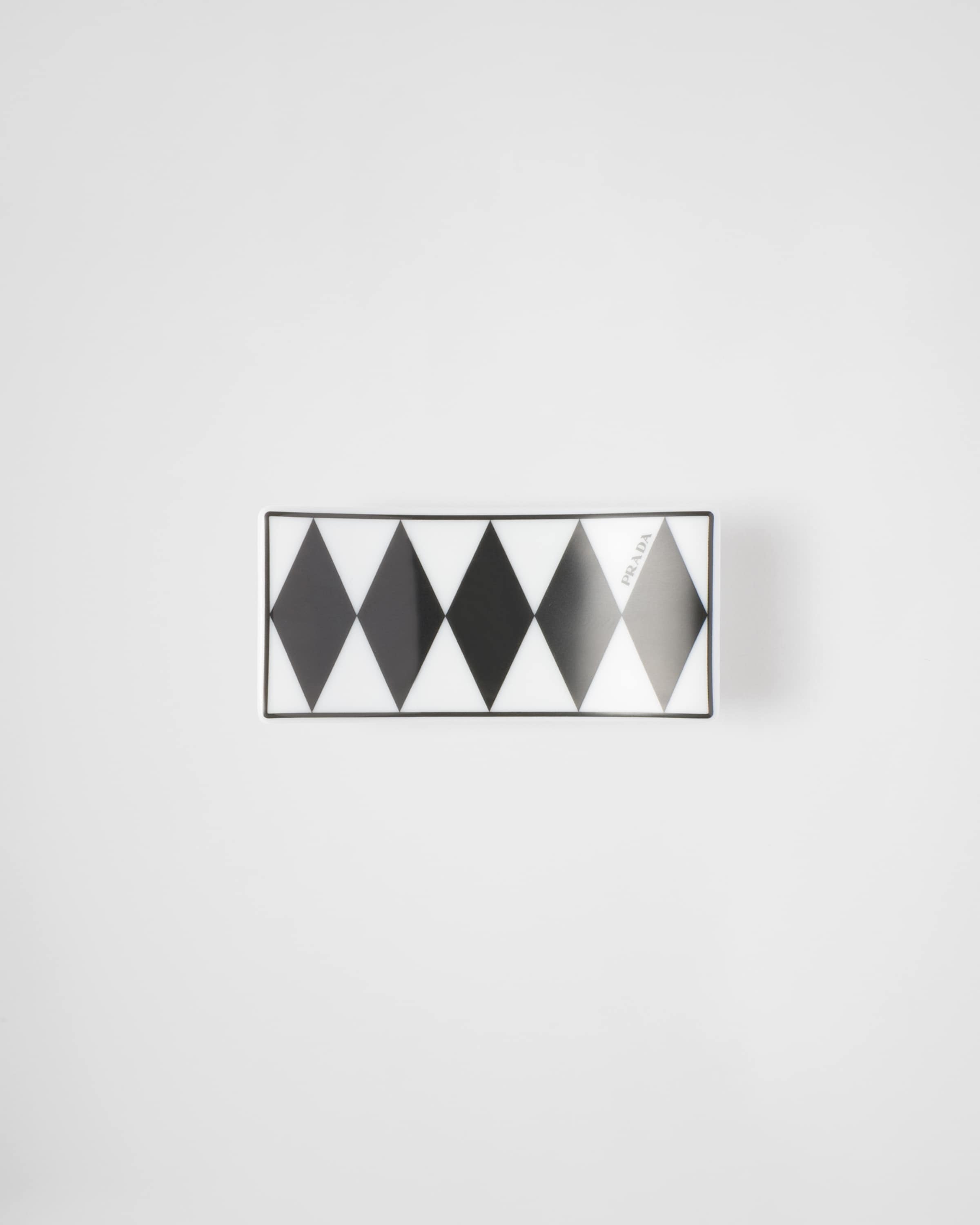 White/black Set of two porcelain chopstick rests - Checkerboard