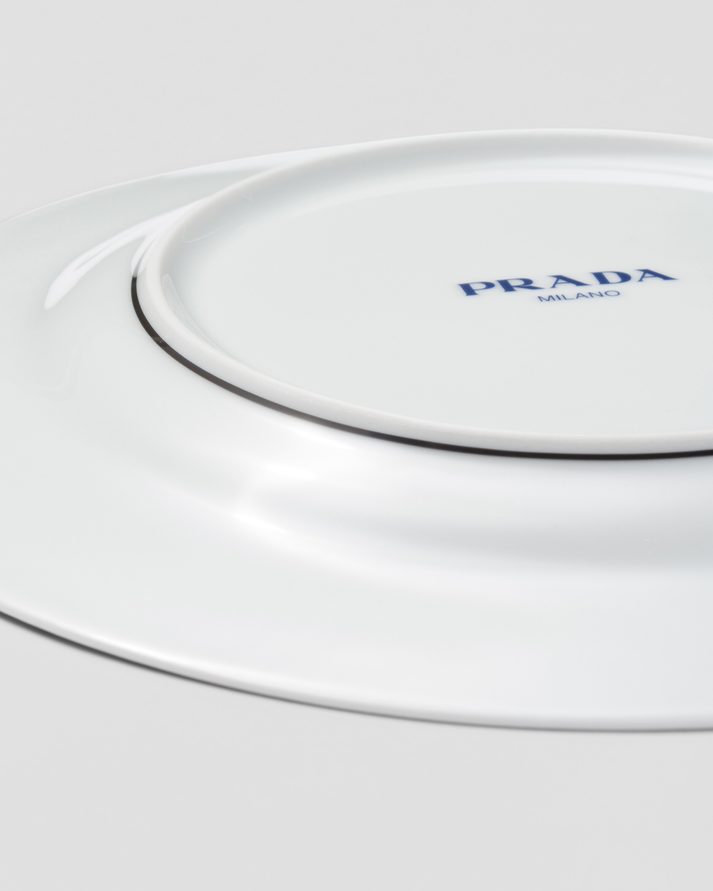 ホワイト/ブラック ポーセリン デザートプレート 2点セット