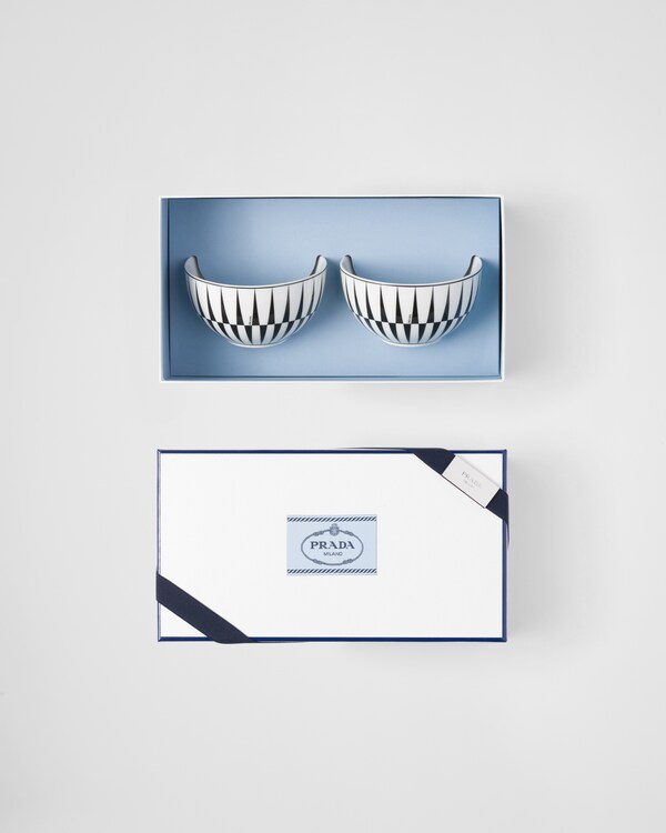 Set of two porcelain rice or cereal bowls - Stripes Set of two porcelain rice or cereal bowls - Stripes