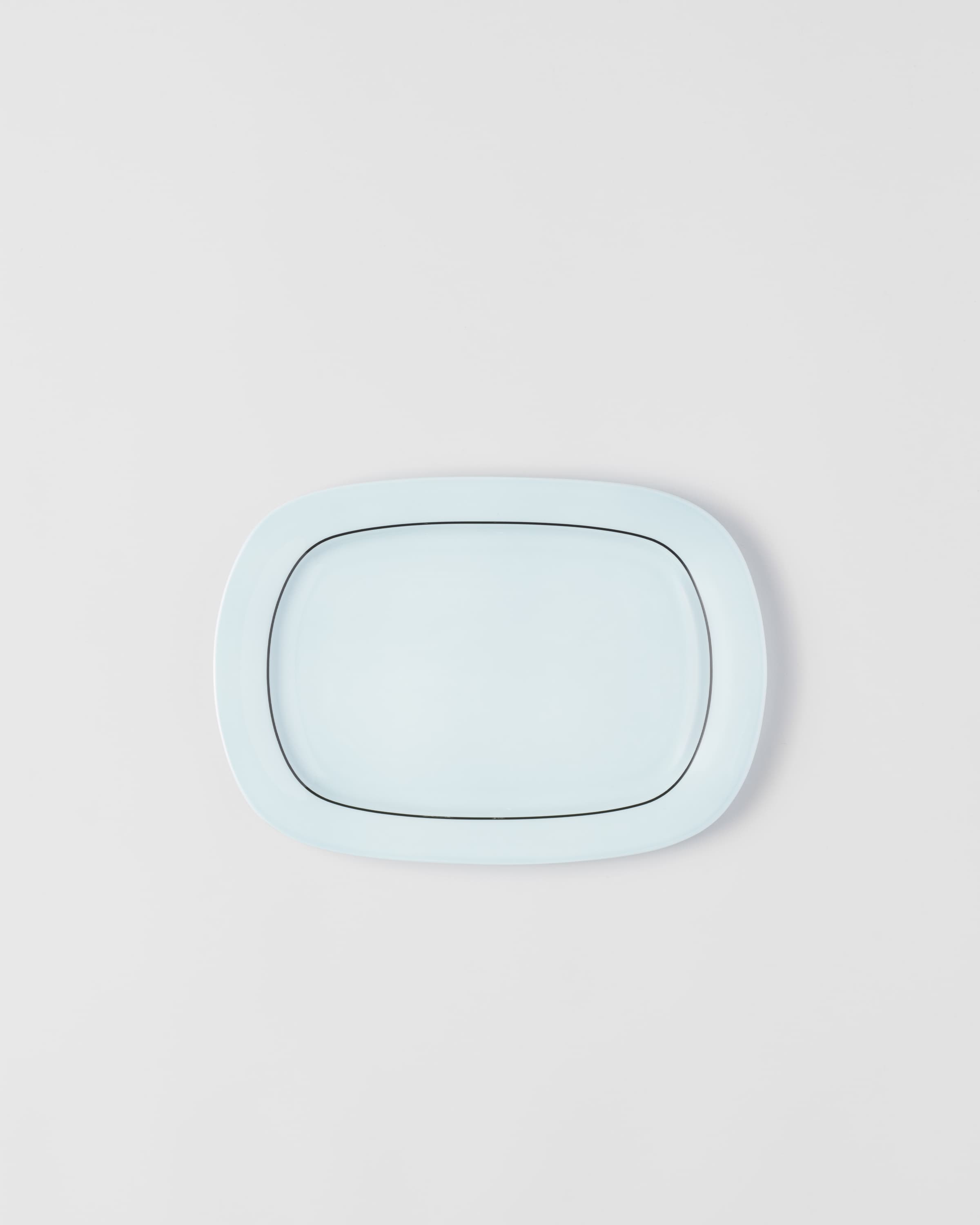 Prada Rectangular Porcelain Tray - Celadon In Celadon Light Blue