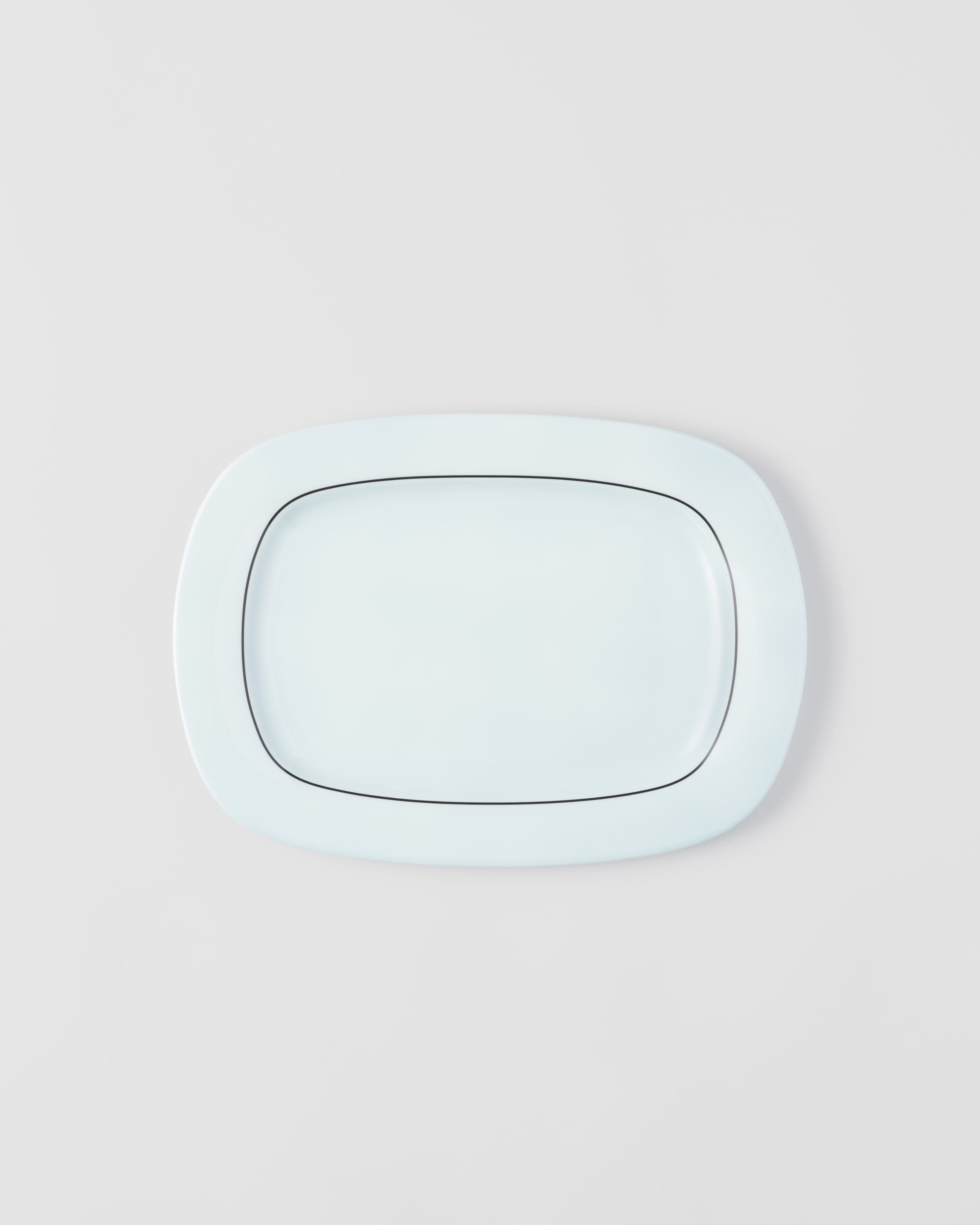 Prada Rectangular Porcelain Tray - Celadon In Celadon Light Blue