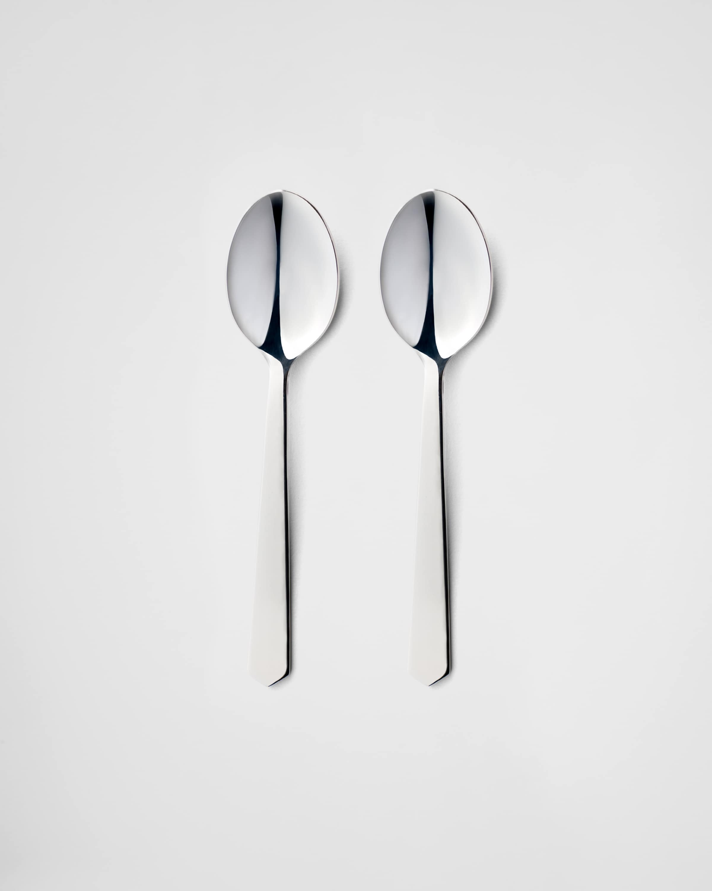 Set of two stainless steel teaspoons