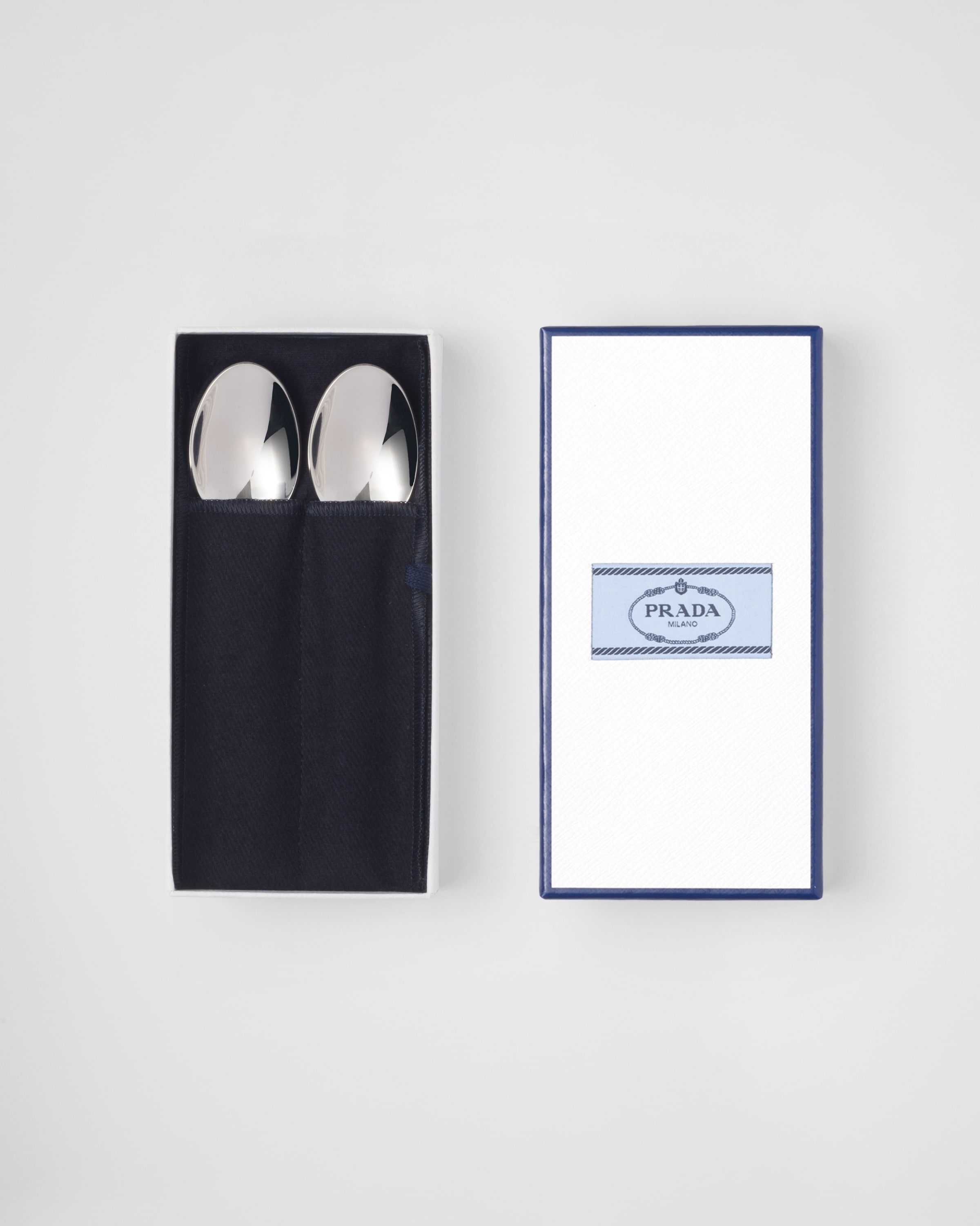 Set of two stainless steel teaspoons