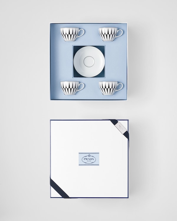 Set of four porcelain espresso cups - Stripes Set of four porcelain espresso cups - Stripes