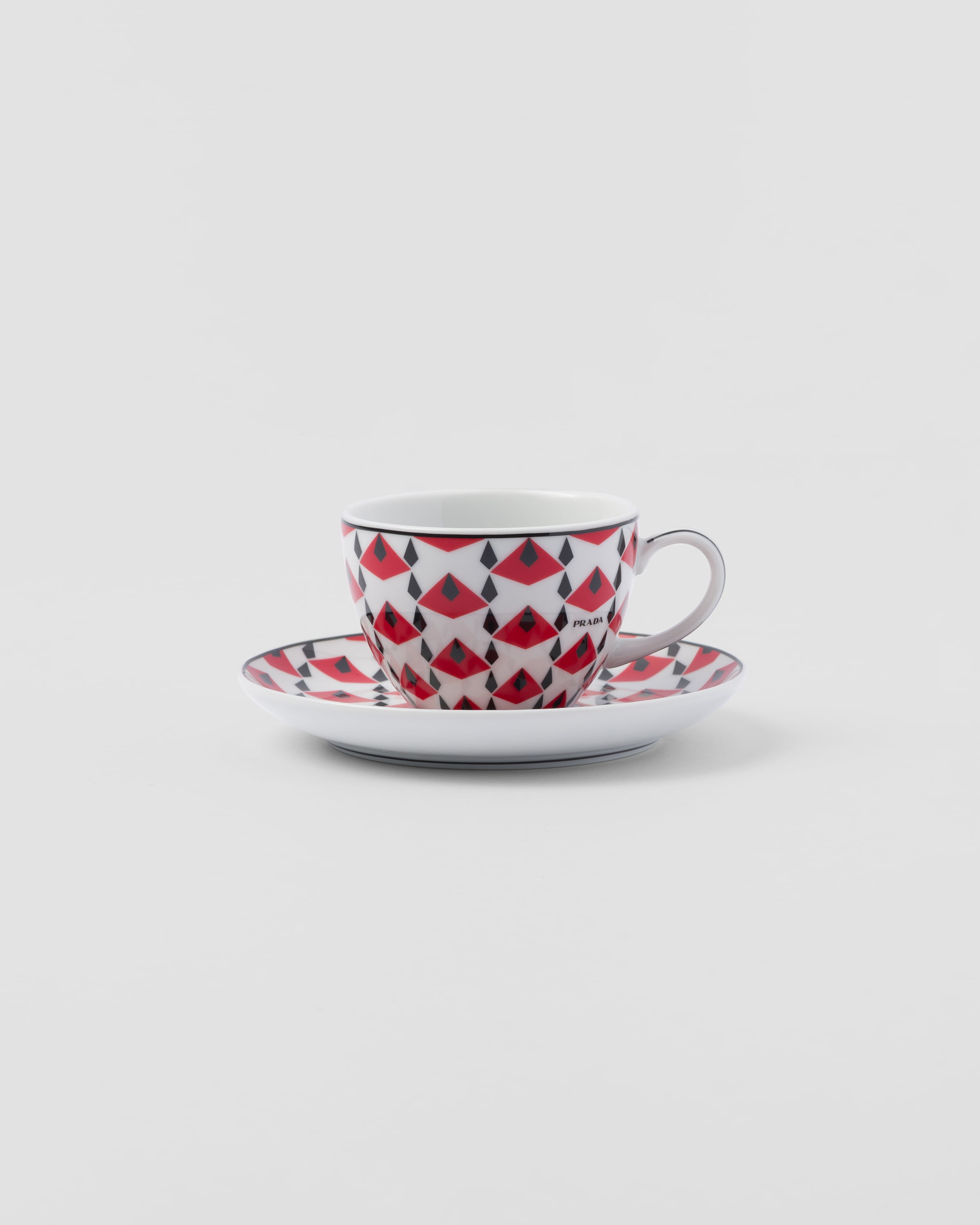 Prada Set of four porcelain espresso cups - Vienna Red