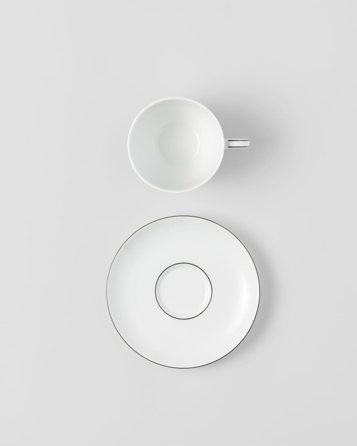 White/black Set Of Two Porcelain Tea Cups Stripes PRADA