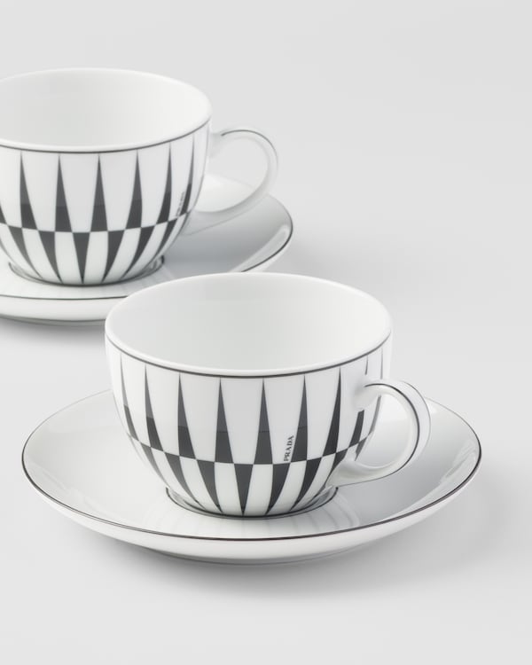 Set of two porcelain tea cups - Stripes Set of two porcelain tea cups - Stripes