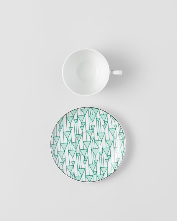 Set of two porcelain tea cups - Vienna Green Set of two porcelain tea cups - Vienna Green