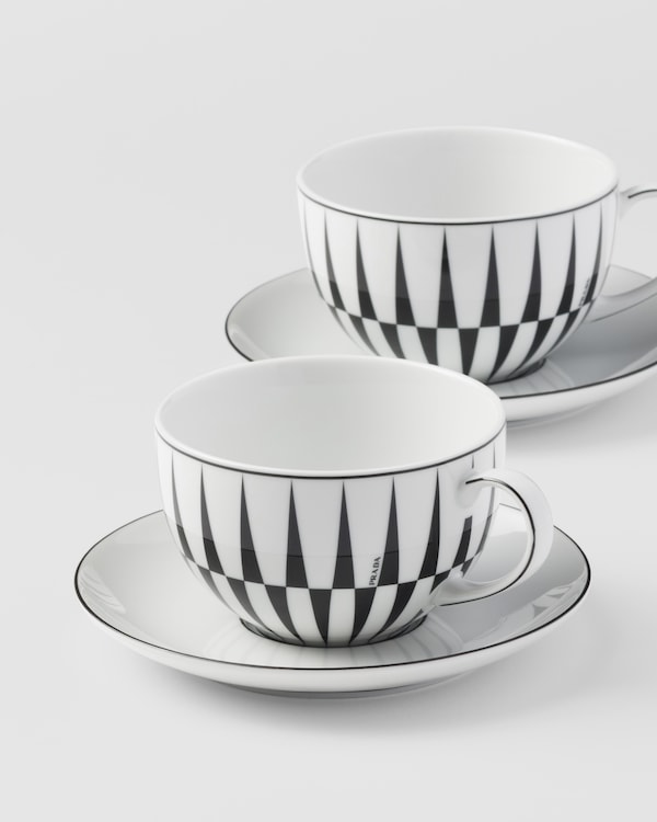 Set of two porcelain cappuccino cups - Stripes Set of two porcelain cappuccino cups - Stripes