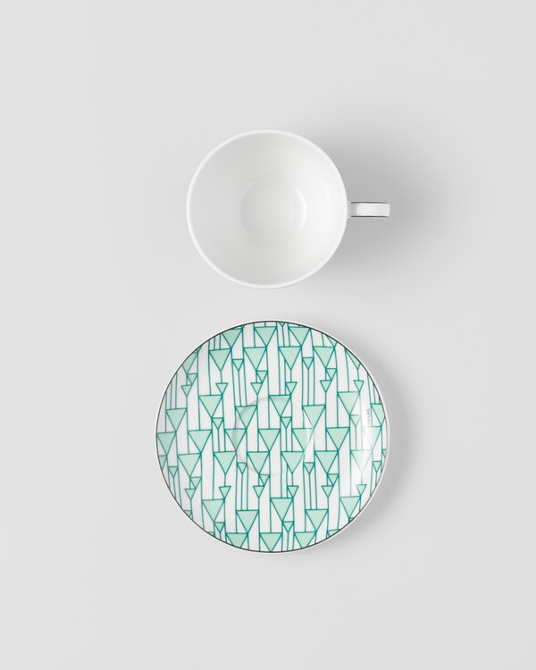 Lot de deux tasses à cappuccino en porcelaine – Vienna Green Lot de deux tasses à cappuccino en porcelaine – Vienna Green