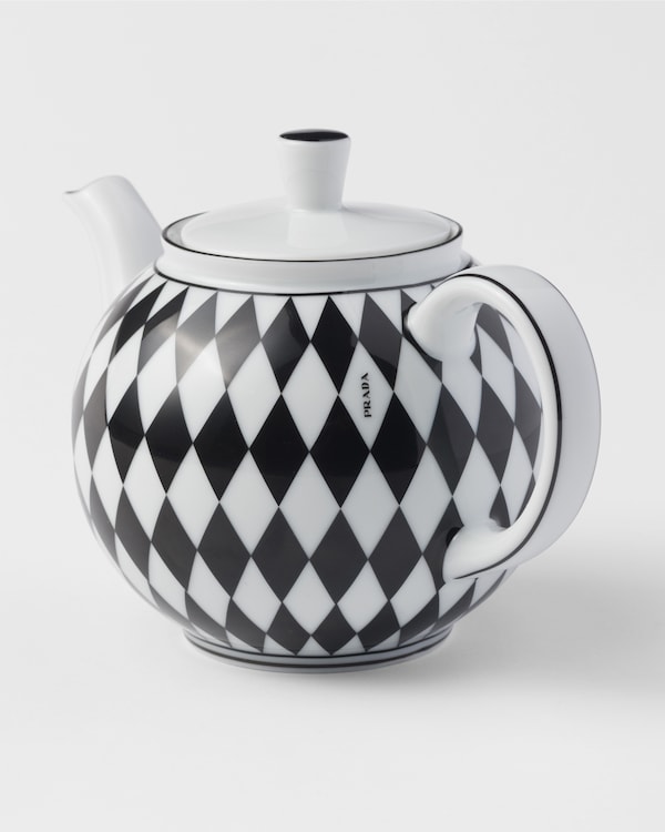 Porcelain teapot - Checkerboard  Porcelain teapot - Checkerboard