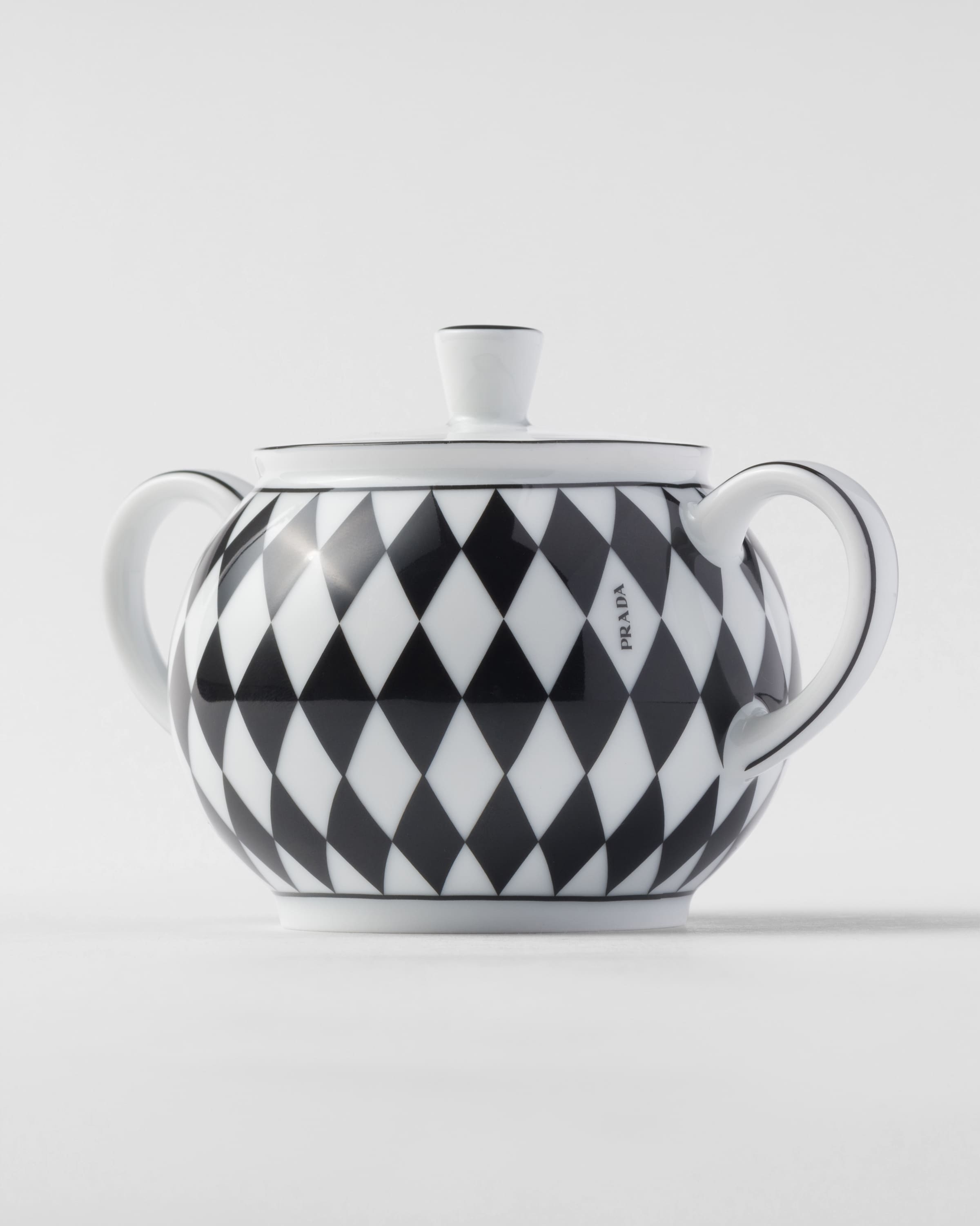 Shop Prada Porcelain Milk Jug And Sugar Bowl Set - Checkerboard In White/black