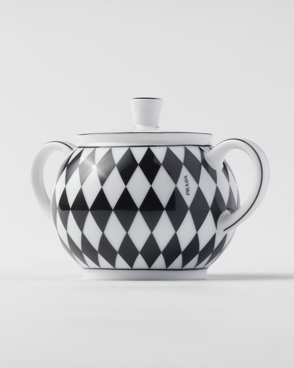 Porcelain milk jug and sugar bowl set - Checkerboard Porcelain milk jug and sugar bowl set - Checkerboard