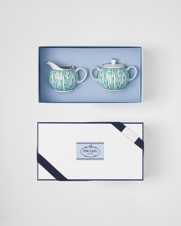 Porcelain milk jug and sugar bowl set - Vienna Green - Green Porcelain milk jug and sugar bowl set - Vienna Green - Green