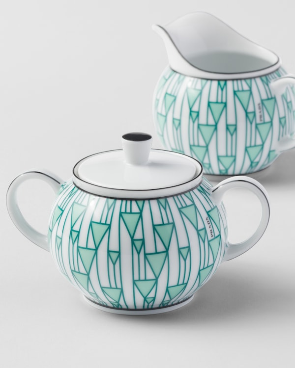 Porcelain milk jug and sugar bowl set - Vienna Green - Green Porcelain milk jug and sugar bowl set - Vienna Green - Green