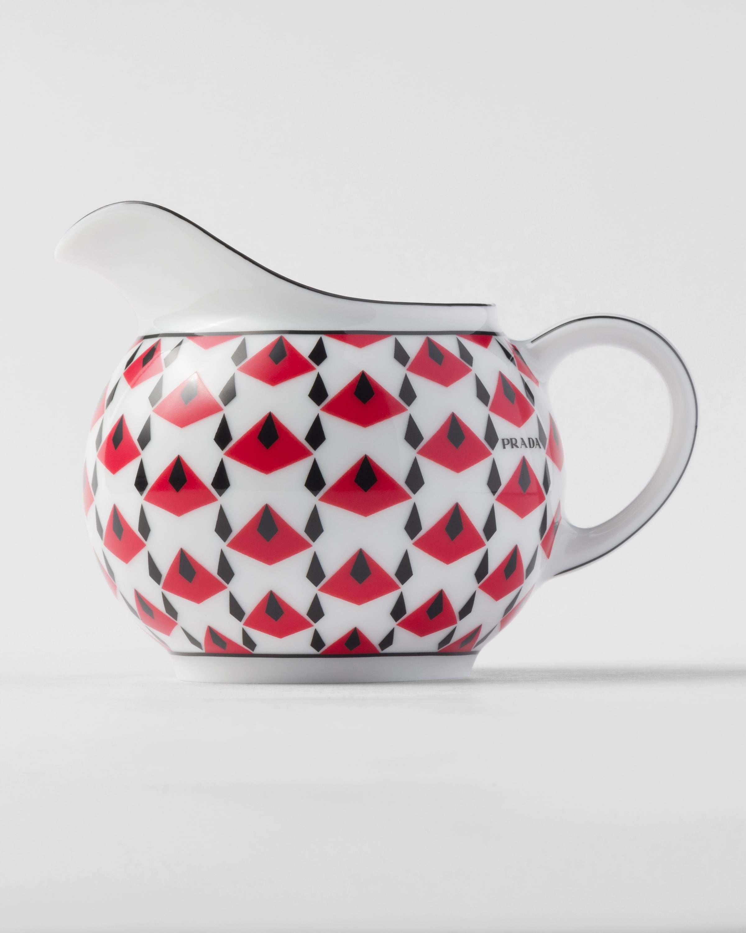 Black/red Porcelain milk jug and sugar bowl set - Vienna Red