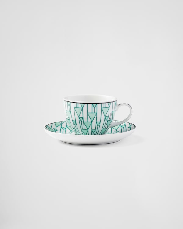 Set of four porcelain espresso cups - Vienna Green - Green Set of four porcelain espresso cups - Vienna Green - Green