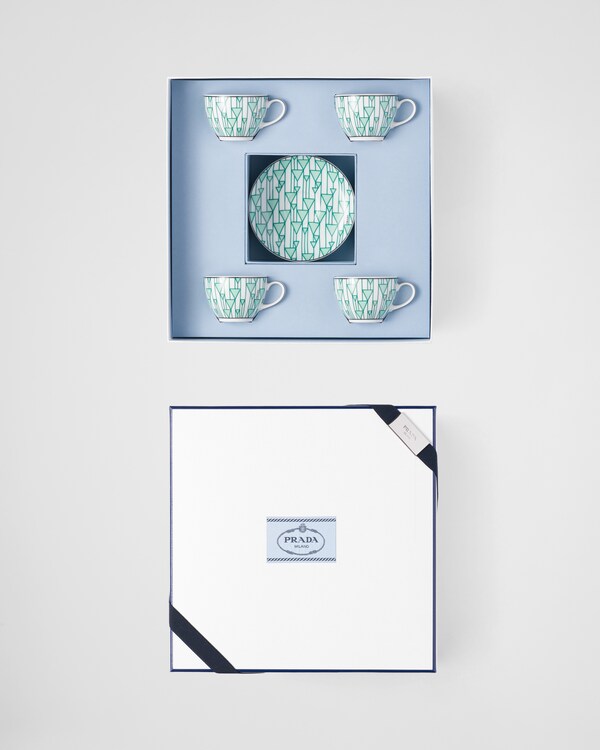 Set of four porcelain espresso cups - Vienna Green - Green Set of four porcelain espresso cups - Vienna Green - Green