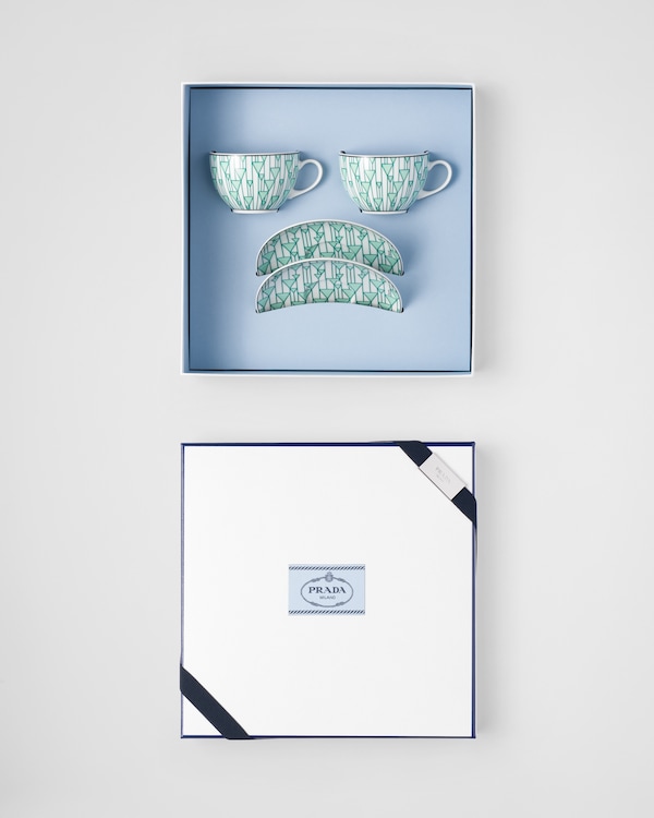 Set mit zwei Teetassen aus Porzellan – Vienna Green  Set mit zwei Teetassen aus Porzellan – Vienna Green