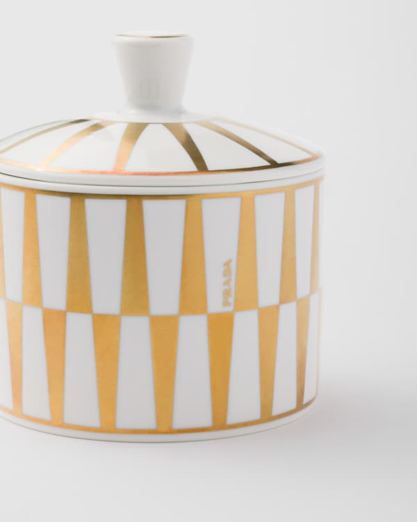 Sucrier en porcelaine - Stripes - Blanc/Or Sucrier en porcelaine - Stripes - Blanc/Or