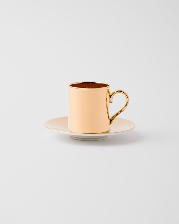 Porcelain coffee cup - Solid Gold - Gold Porcelain coffee cup - Solid Gold - Gold