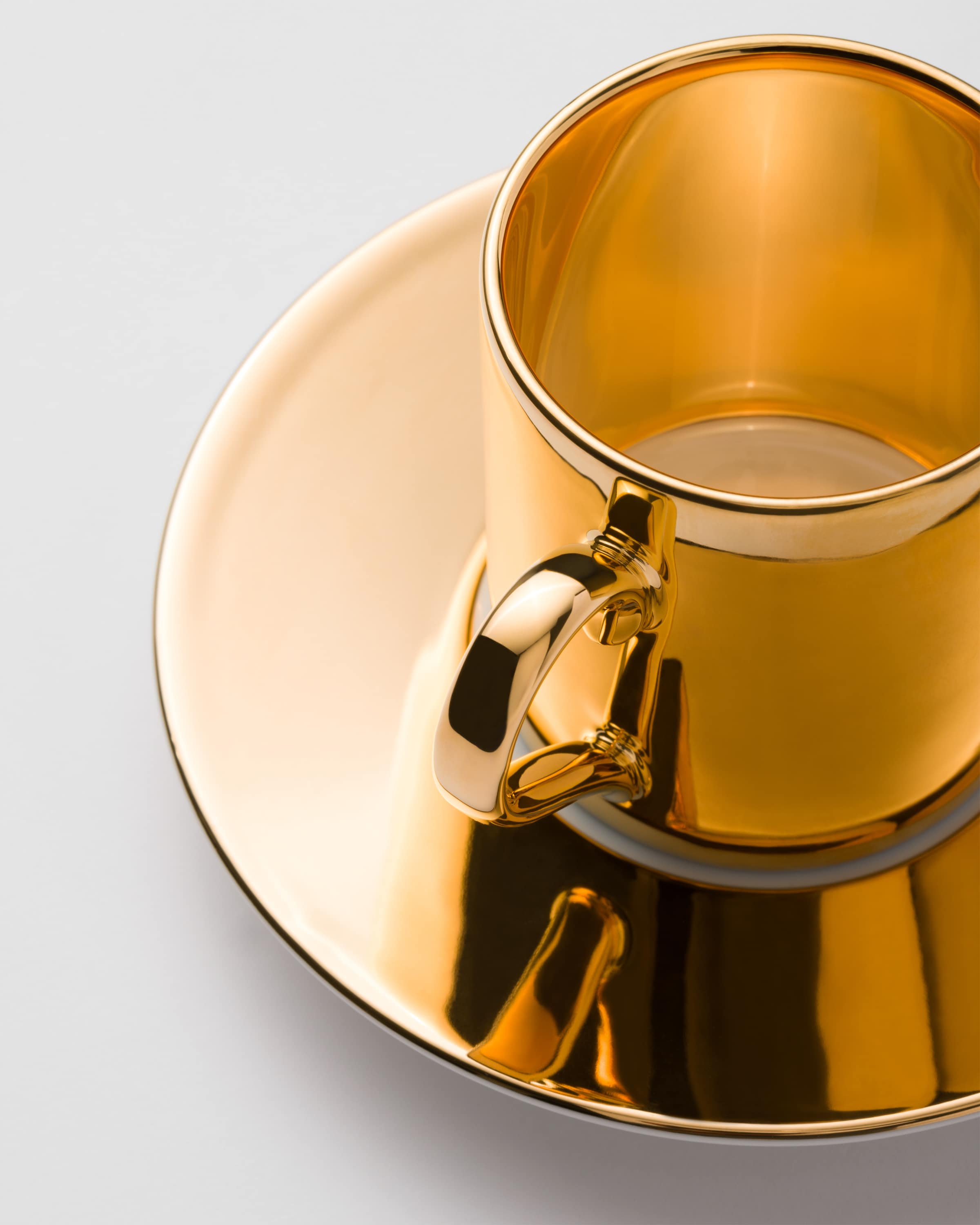Gold Porcelain coffee cup - Solid Gold | PRADA - United States