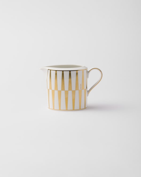 Porcelain milk jug - Stripes - White/Gold Porcelain milk jug - Stripes - White/Gold