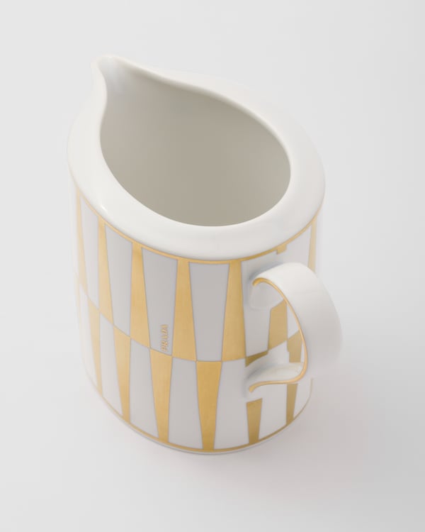 Porcelain milk jug - Stripes - White/Gold Porcelain milk jug - Stripes - White/Gold