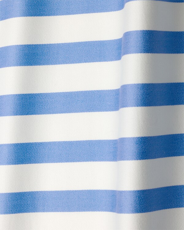 Striped cotton beach towel - White/Cornflower Blue Striped cotton beach towel - White/Cornflower Blue