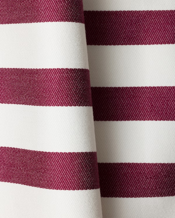 Striped cotton beach towel - White/Burgundy Striped cotton beach towel - White/Burgundy