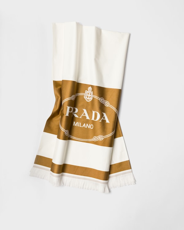 Cotton beach towel - White/Brandy Cotton beach towel - White/Brandy