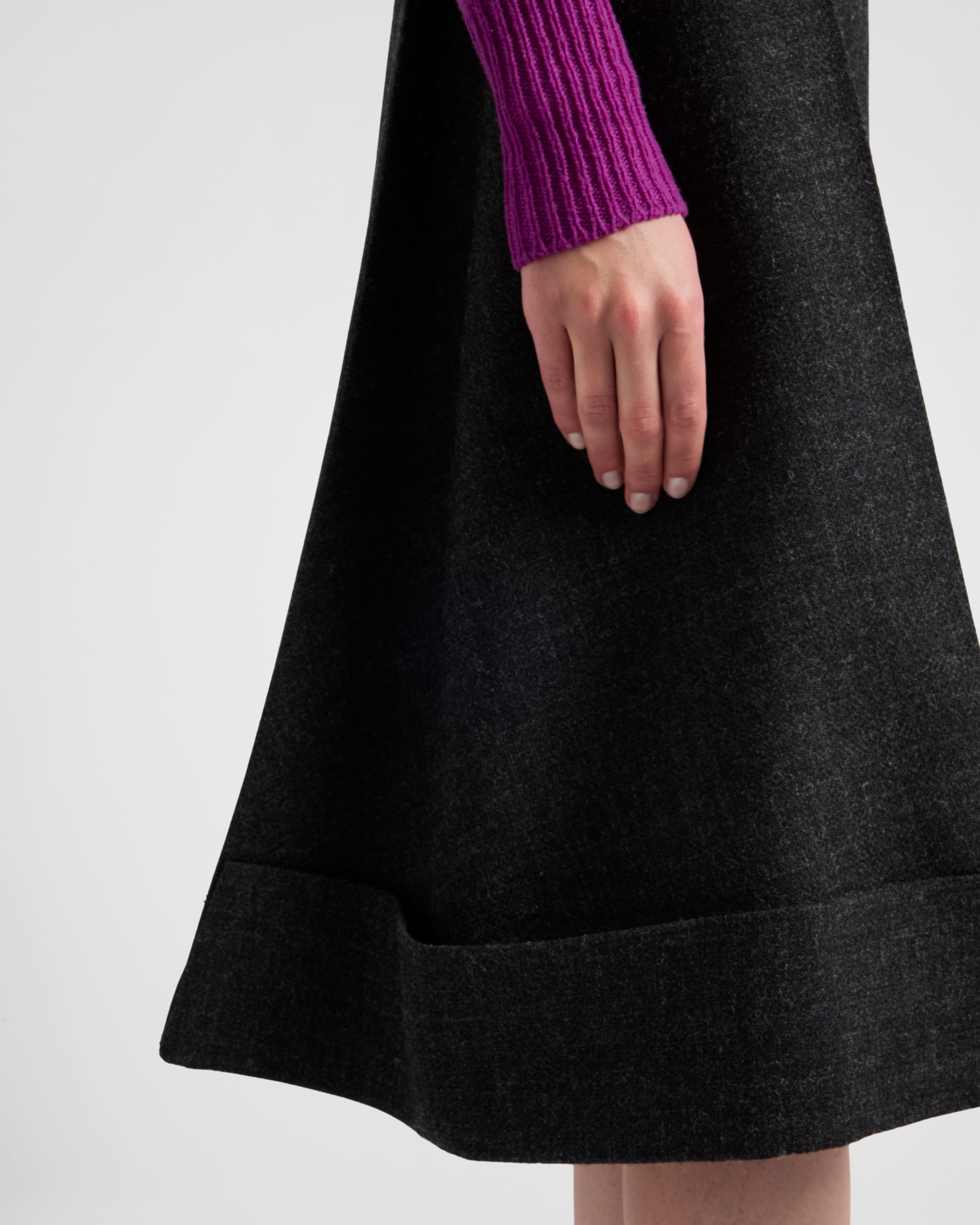 Prada Midirock Im Vintage-look Mit Schnellstich In Anthrazitgrau
