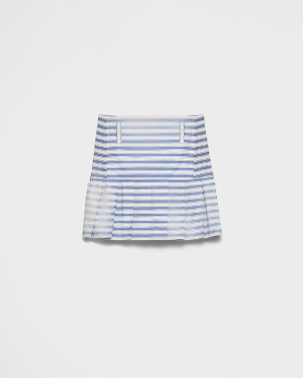 Prada ミニスカート Striped poplin miniskirt 関税込 Prada Striped Poplin Mini Skirt | Blue | FARFETCH JO