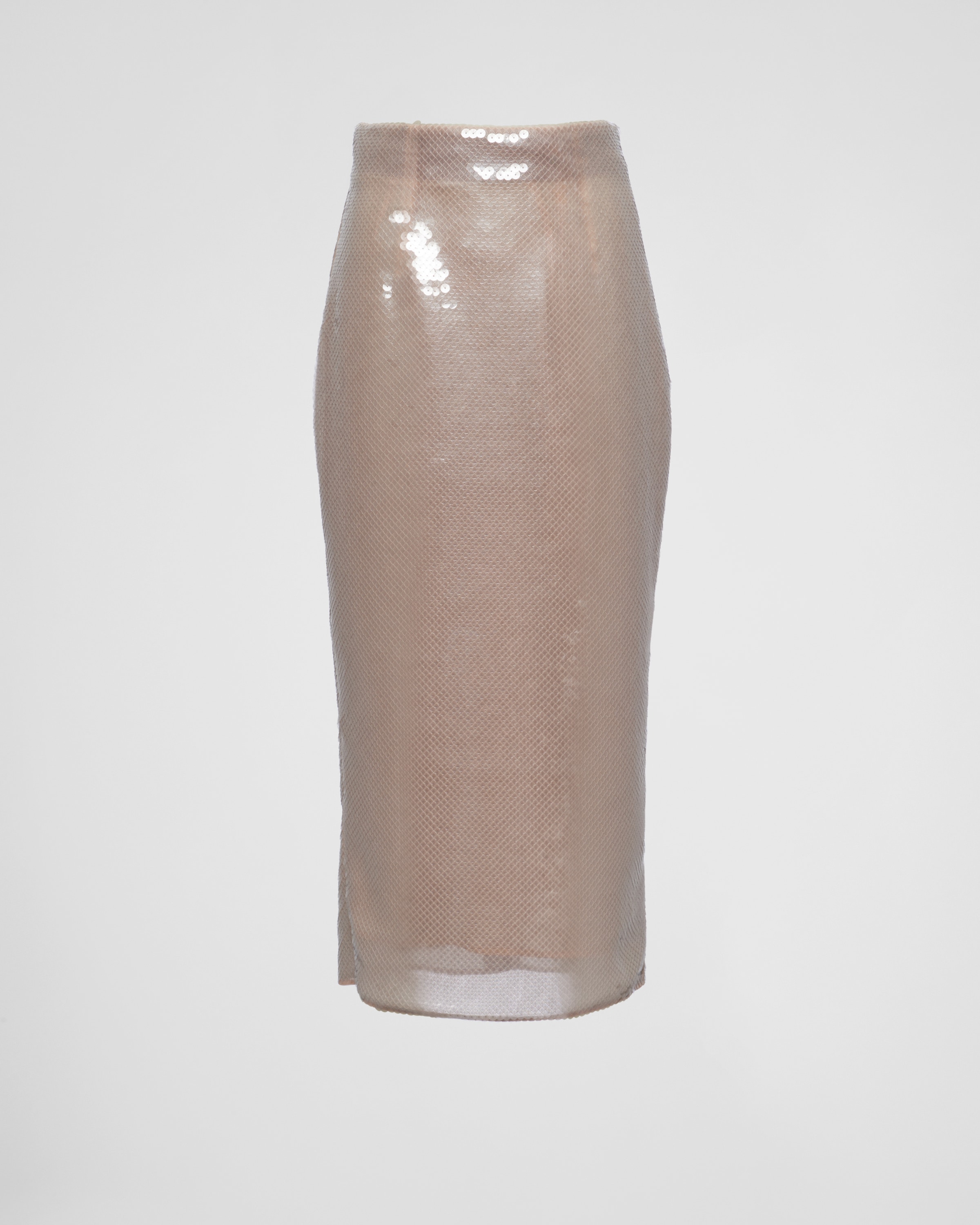 Shop Prada Sequined Midi-skirt In Pearl Gray