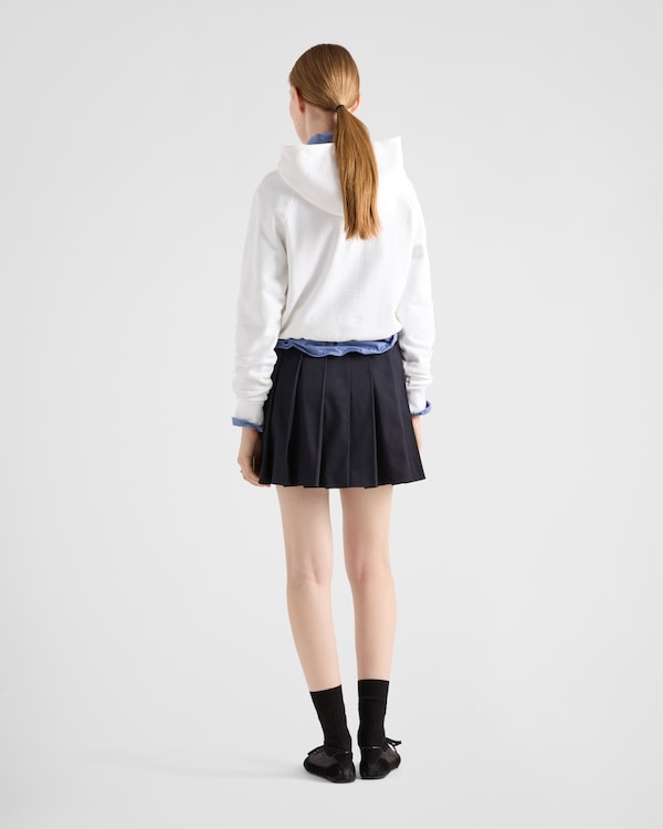 Pleated stretch drill miniskirt Pleated stretch drill miniskirt