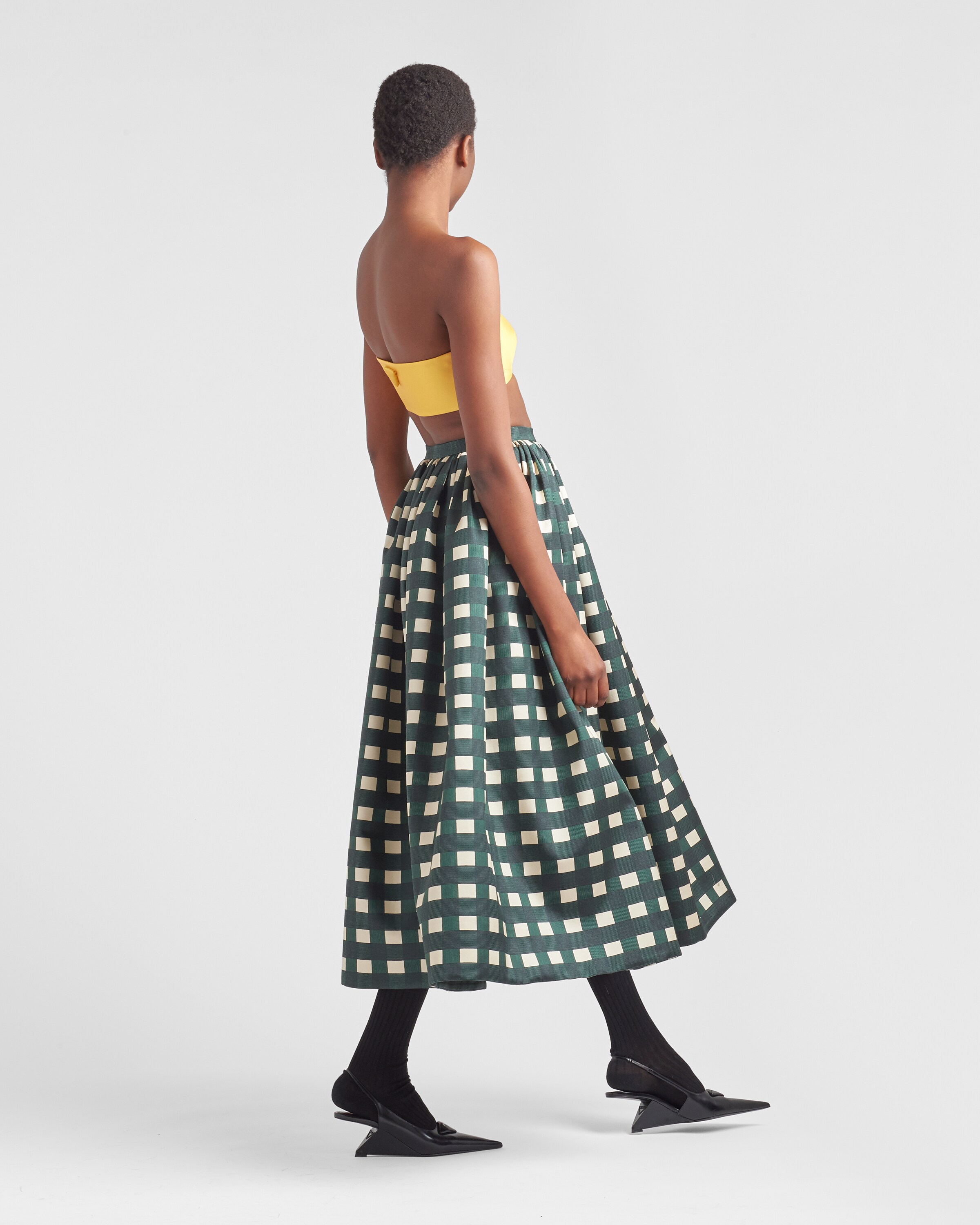 Prada Printed silk and wool midi\u002Dskirt 5