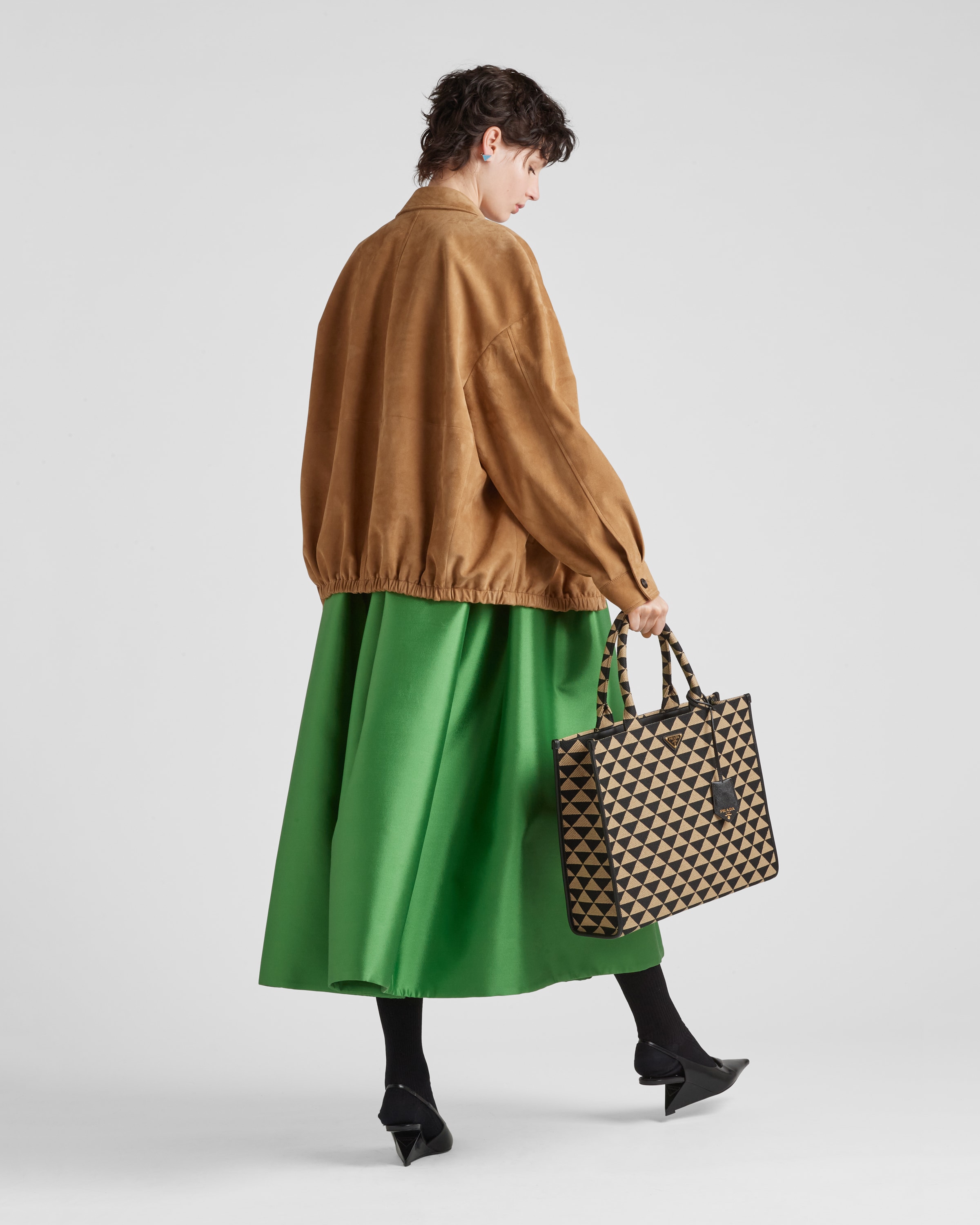 Prada Silk and wool midi\u002Dskirt 5