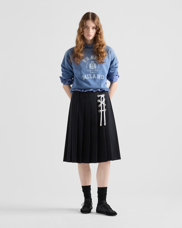 Pleated gabardine midi-skirt Pleated gabardine midi-skirt