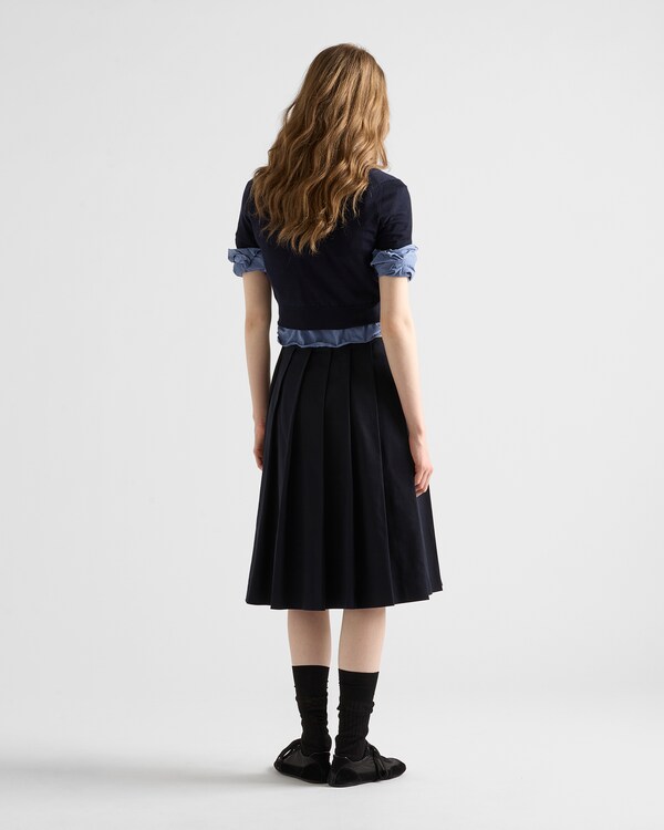 Jupe plissée en coton stretch - Bleu Jupe plissée en coton stretch - Bleu